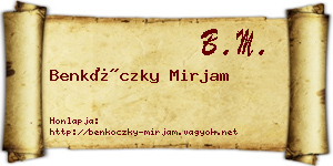 Benkóczky Mirjam névjegykártya